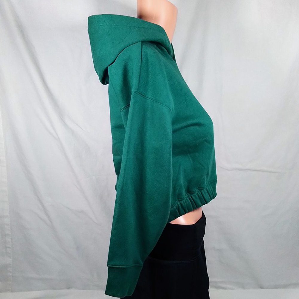 Girls' Cinch Bottom Hoodie-Highland Green-XS-Crop Top-Long Sleeve - Picture 2 of 4